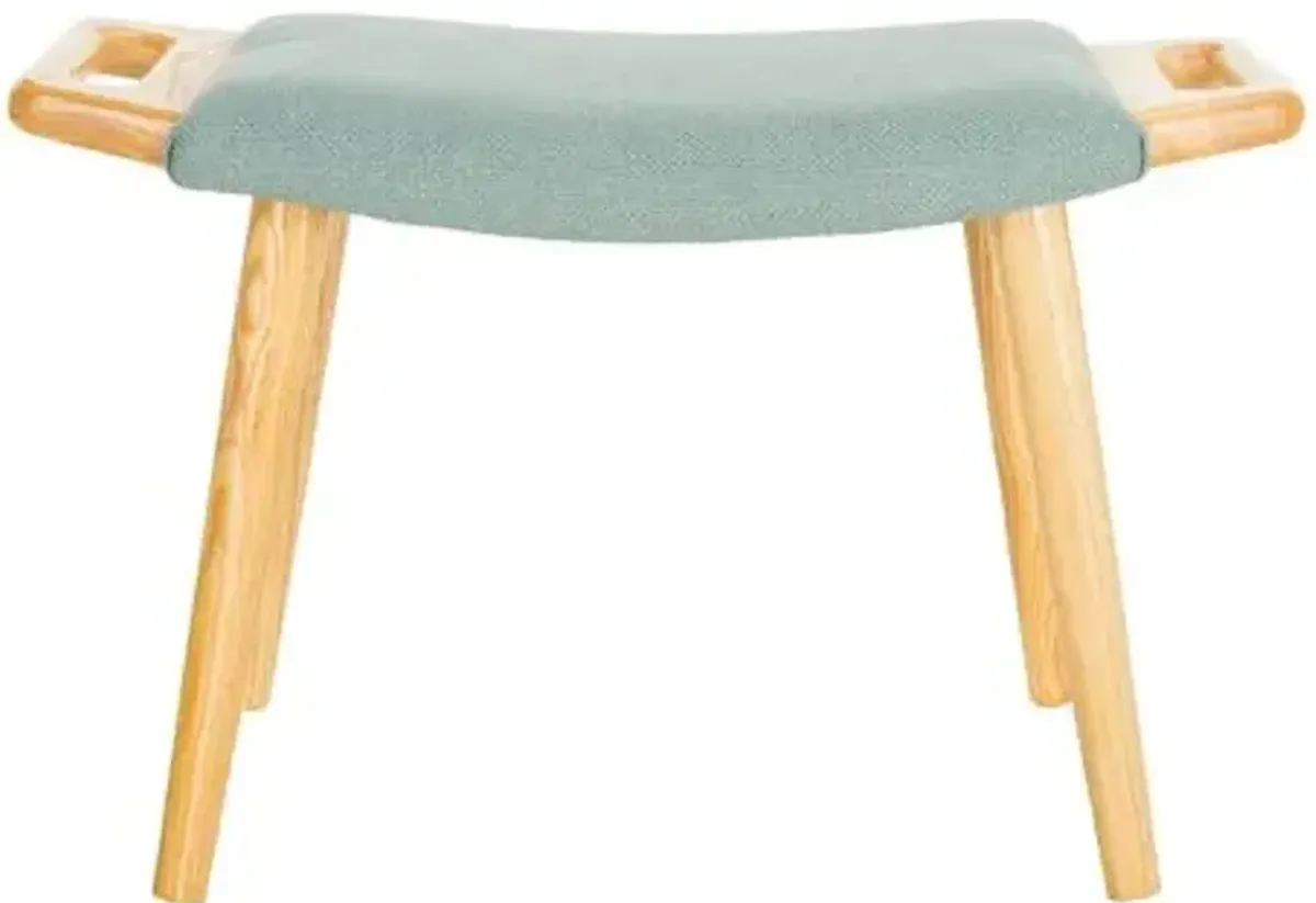 Zarinae Upholstered Elm Bench - Blue