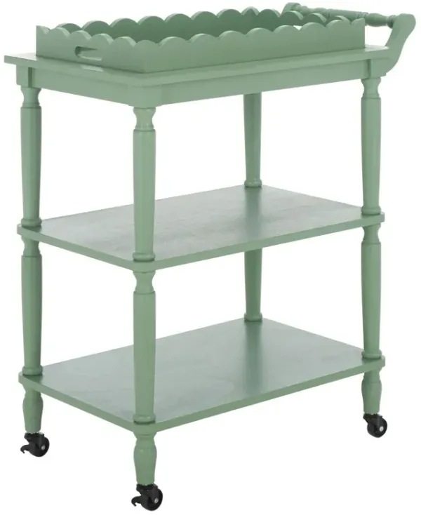Anwyn 3-Tier Scalloped Dining Cart