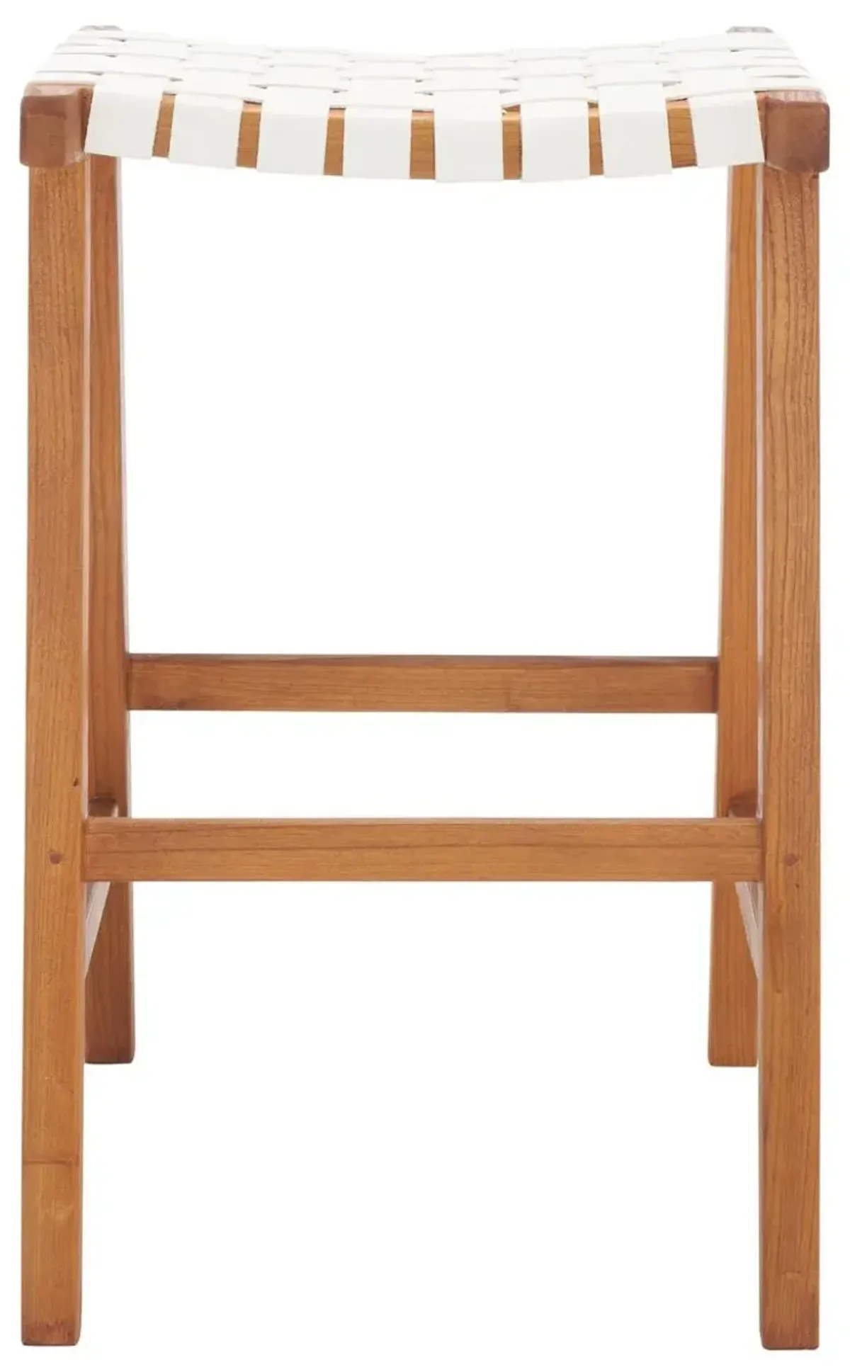 Kernyn Leather Weave Barstool - White