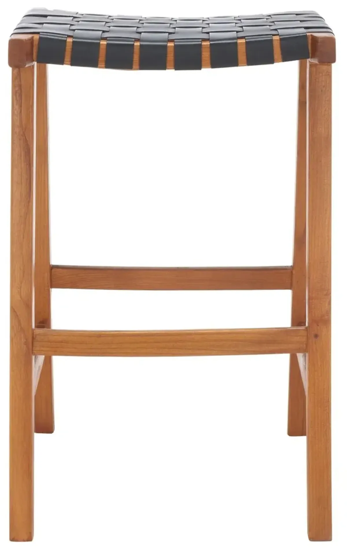 Kernyn Leather Weave Barstool - Black