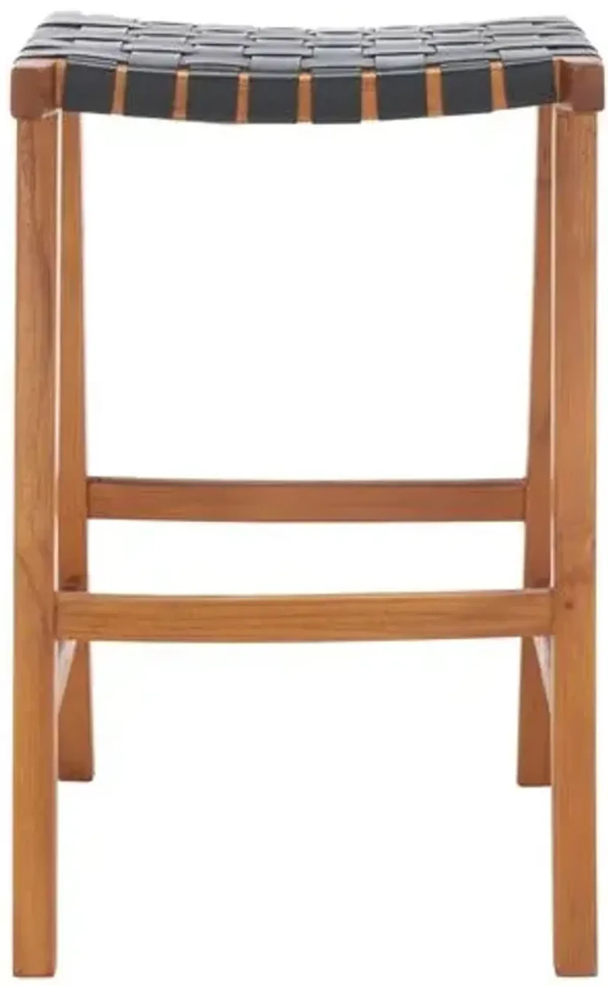 Kernyn Leather Weave Barstool - Black