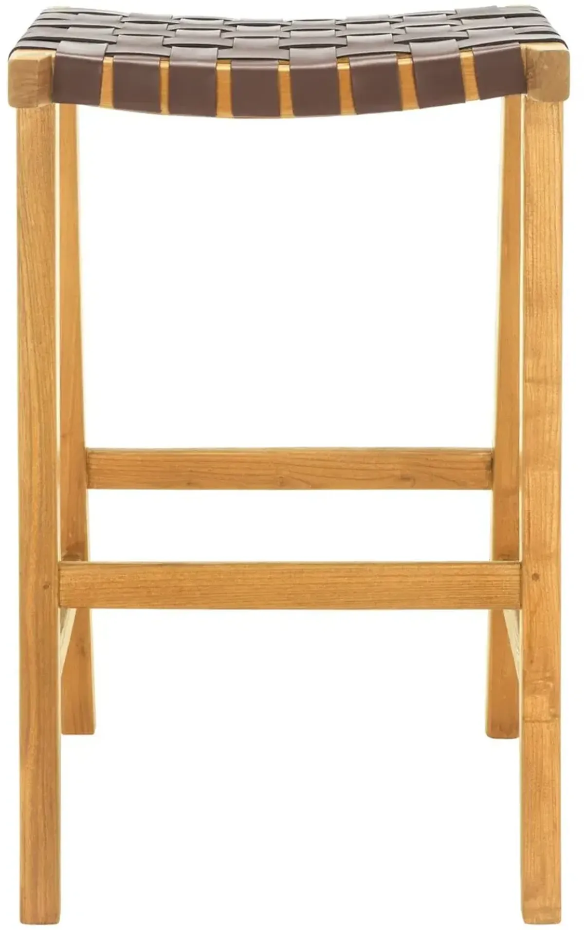 Kernyn Leather Weave Barstool - Orange