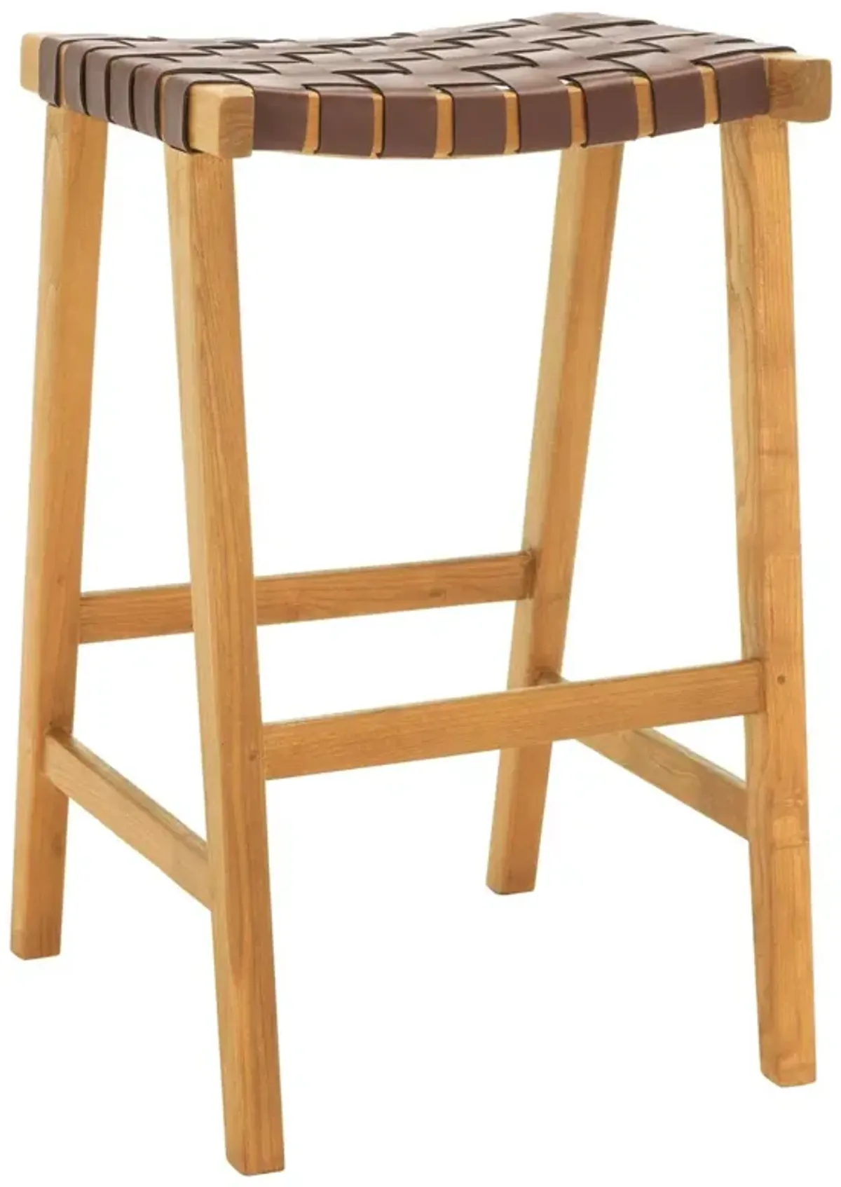 Kernyn Leather Weave Barstool - Orange