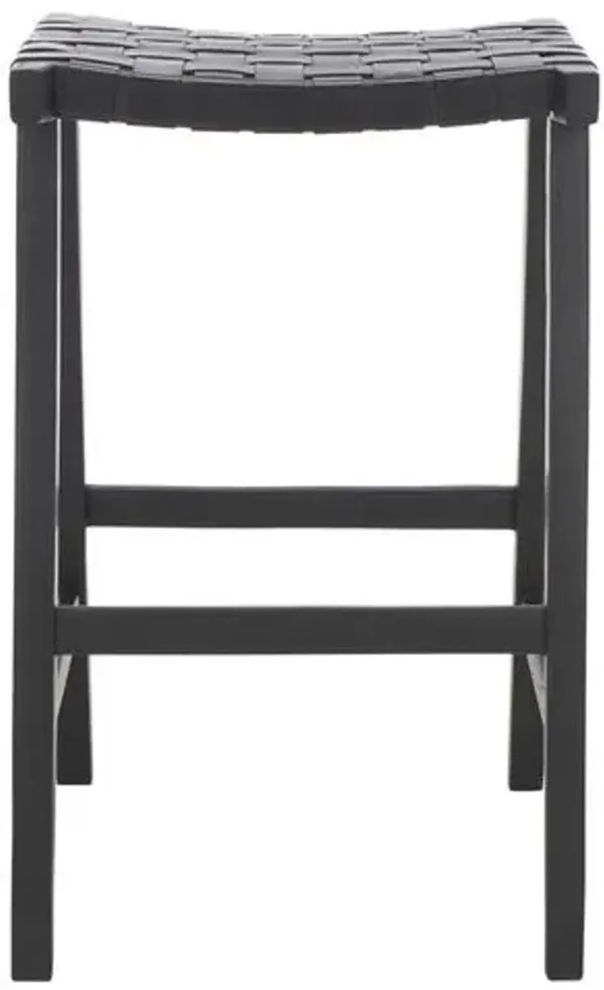 Kernyn Leather Weave Barstool - Black