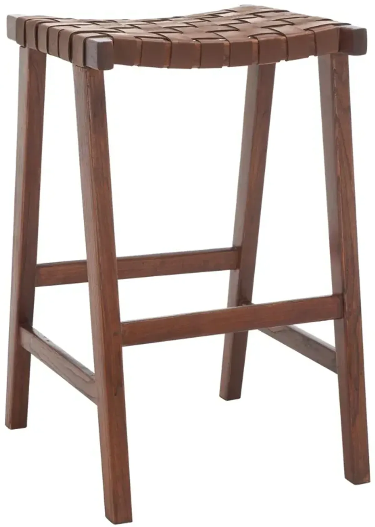 Kernyn Leather Weave Barstool - Brown