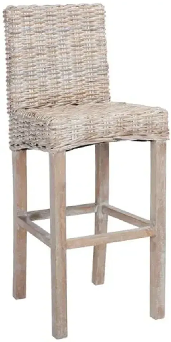 Aedric Rattan Bar Stool - Gray