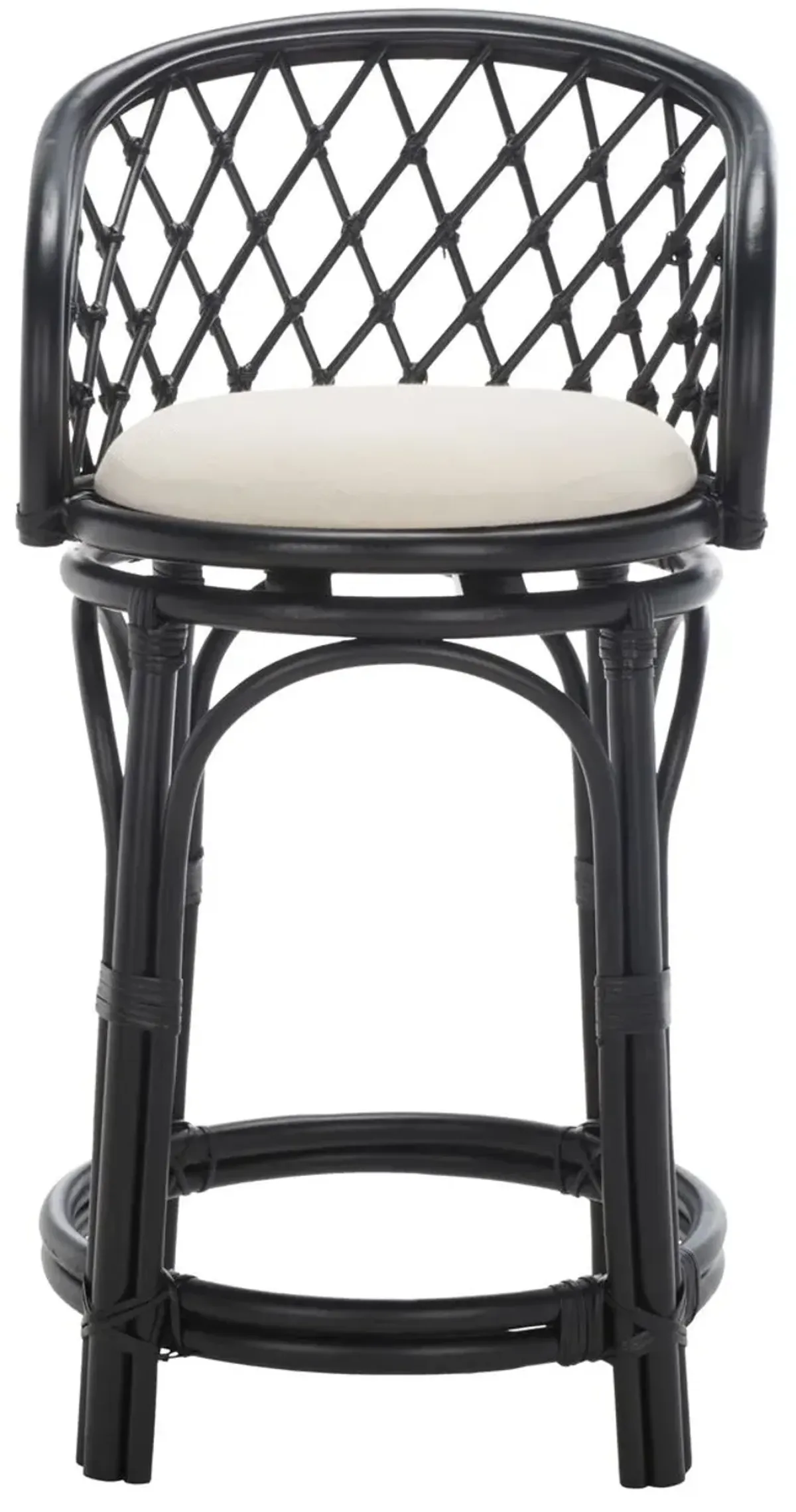 Zevron Rattan Swivel Counter Stool with Cushion