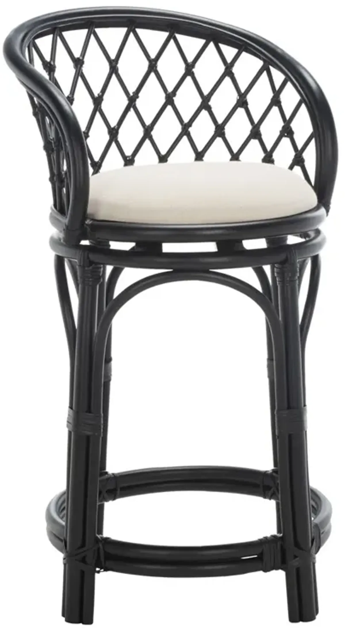Zevron Rattan Swivel Counter Stool with Cushion
