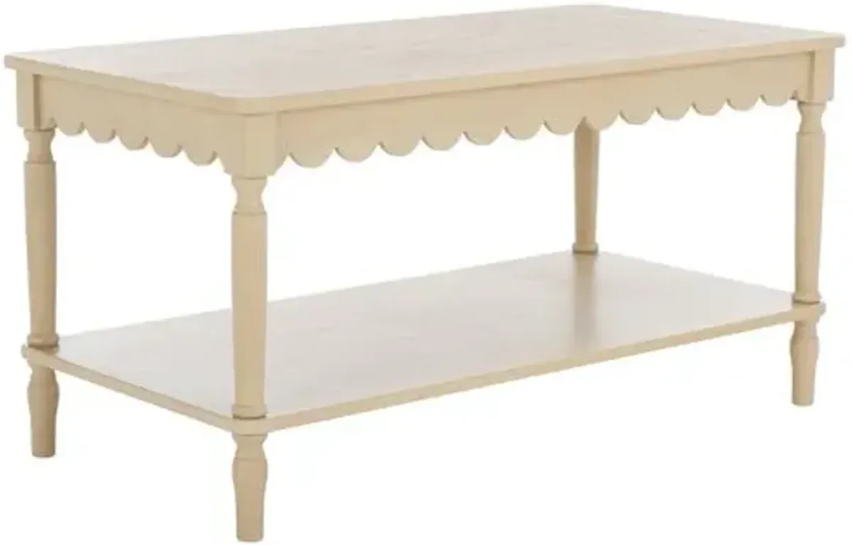 Neronna Scalloped Coffee Table - Brown