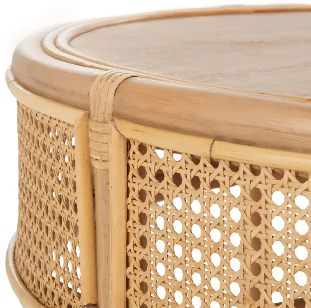 Varinity Round Rattan Coffee Table, Natural