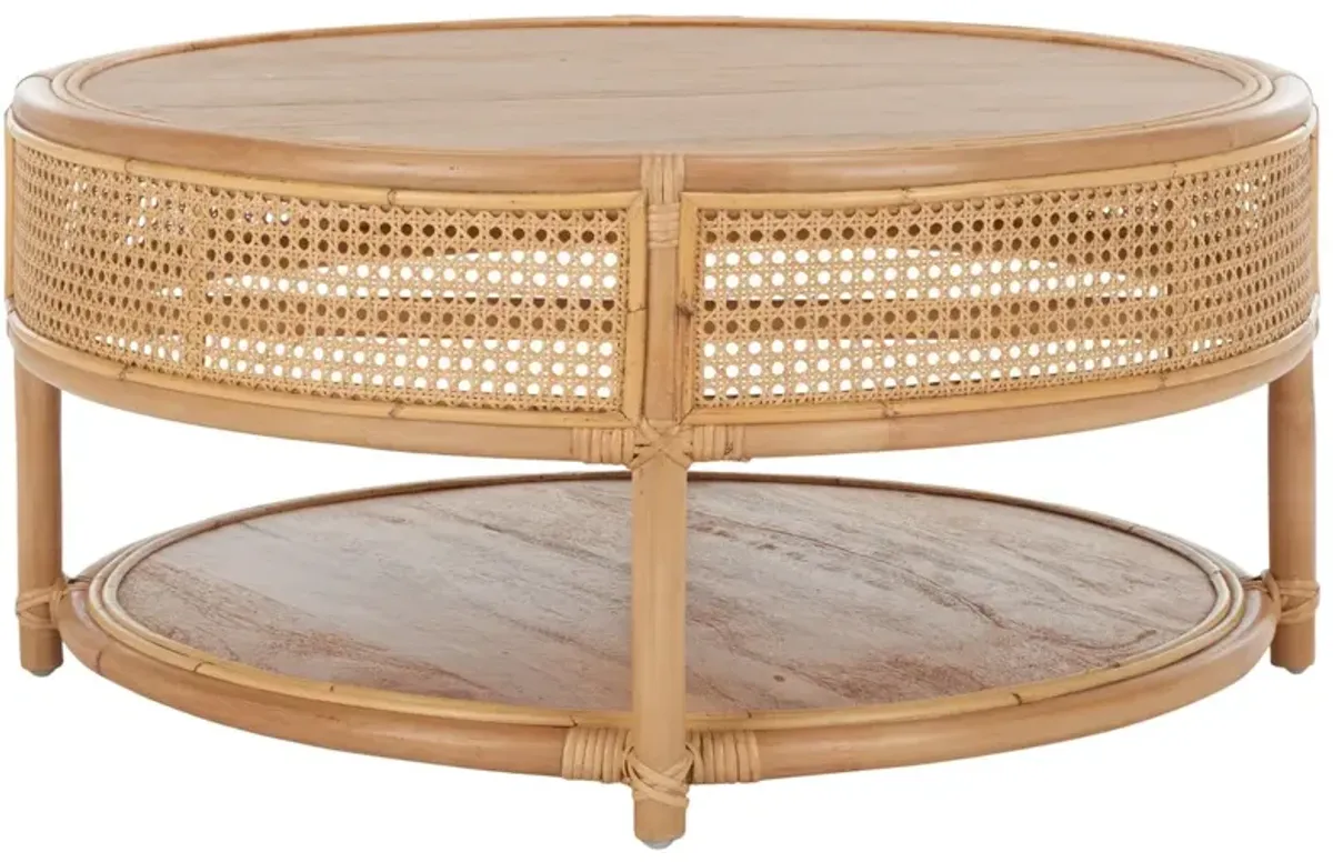 Varinity Round Rattan Coffee Table, Natural