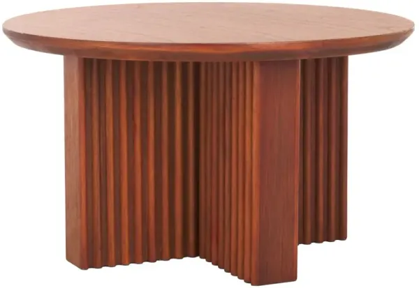 Zerae Round Coffee Table, Brown