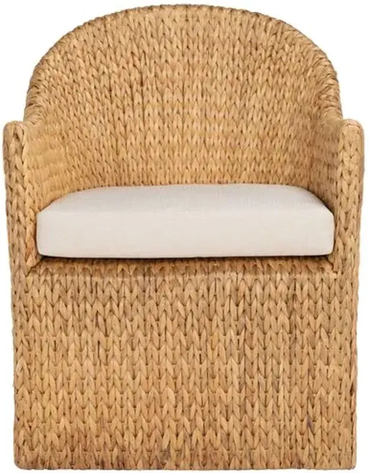 Novanor Water Hyacinth Linen Chair - Natural/Beige