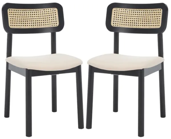 Set of 2 Miko Dining Side Chairs - Black