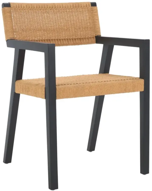 Lazina Woven Rope Dining Chair, Black/Natural