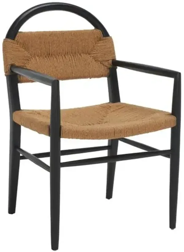 Teyra Rope Dining Armchair - Black