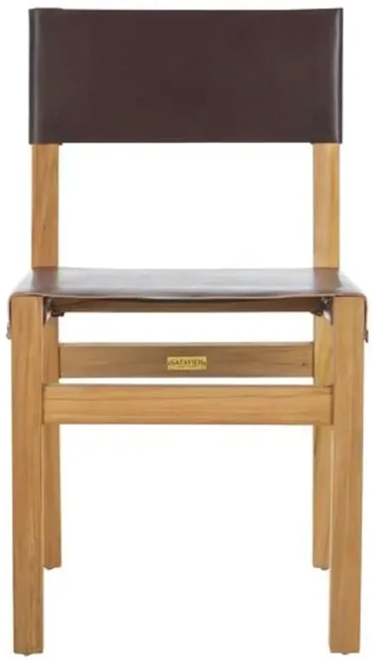 Zevan Leather Dining Side Chair - Brown