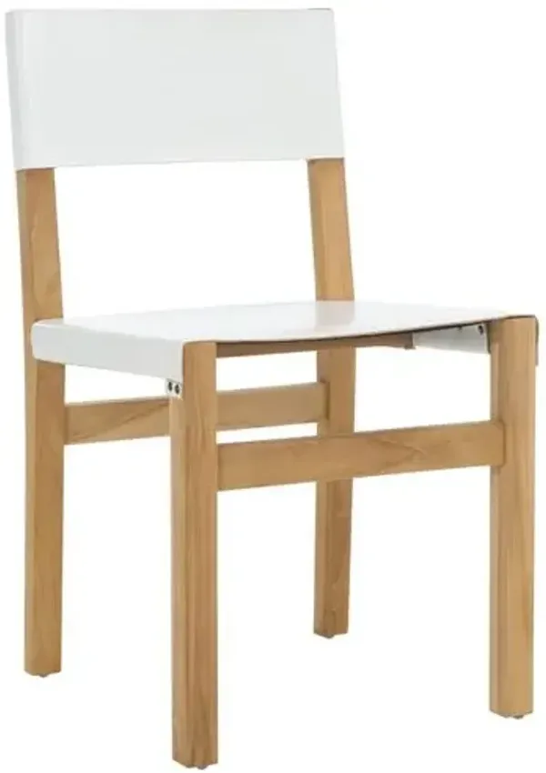 Zevan Leather Dining Side Chair - White