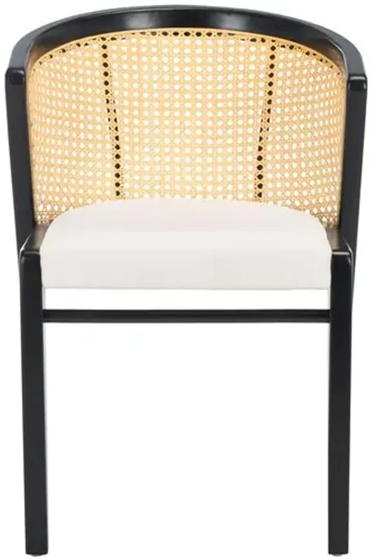 Keylah Barrel Back Cane Dining Chair - Black