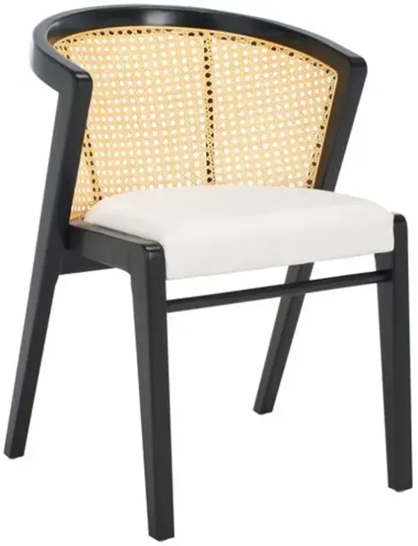 Keylah Barrel Back Cane Dining Chair - Black
