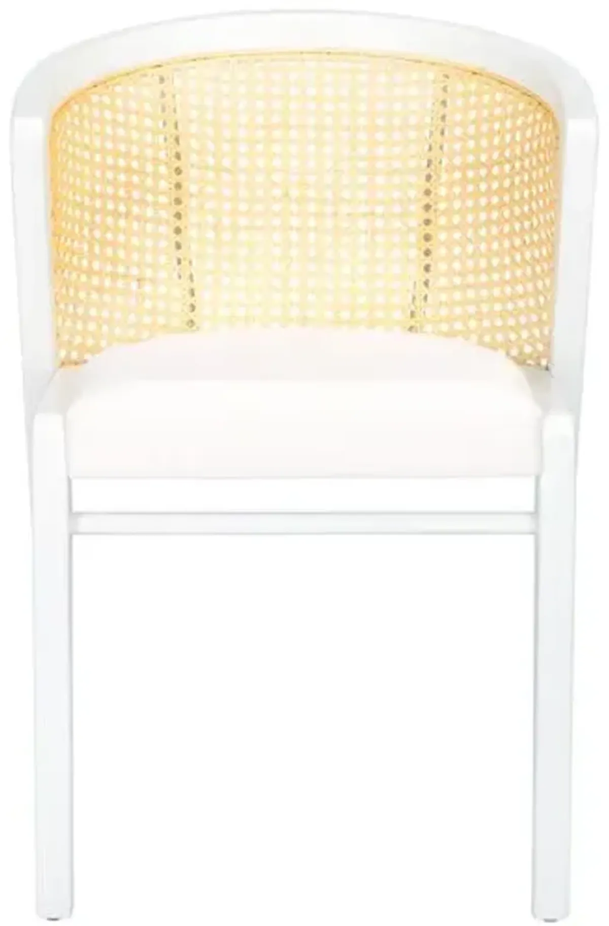 Keylah Barrel Back Cane Dining Chair - White