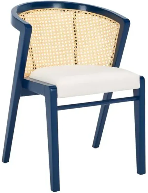 Keylah Barrel Back Cane Dining Chair - Blue