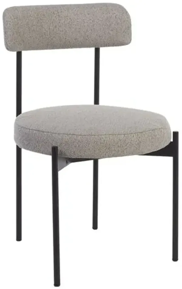 Set of 2 Mowry Boucle Dining Side Chairs - Gray