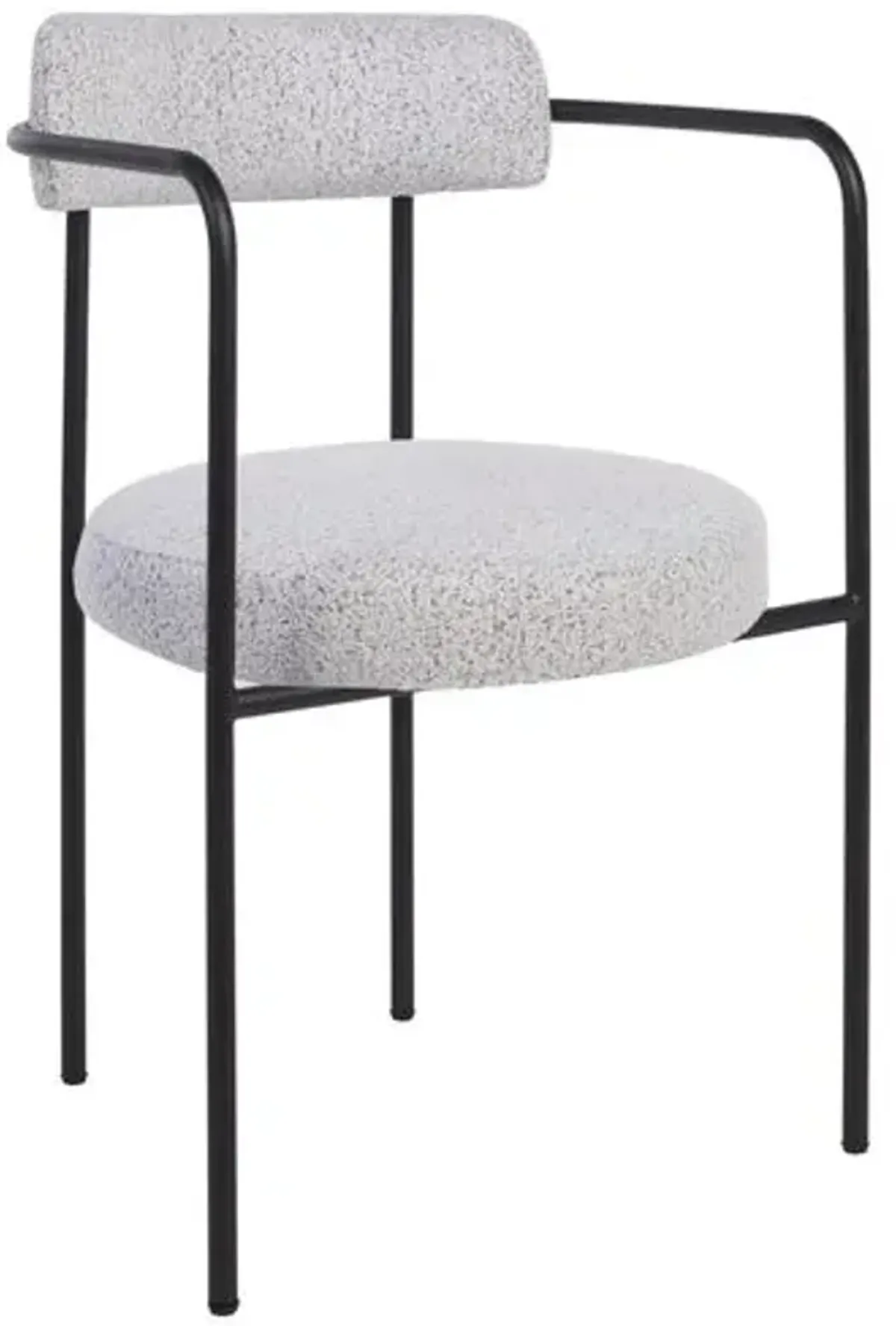 Set of 2 Mowry Boucle Dining Arm Chairs - Gray
