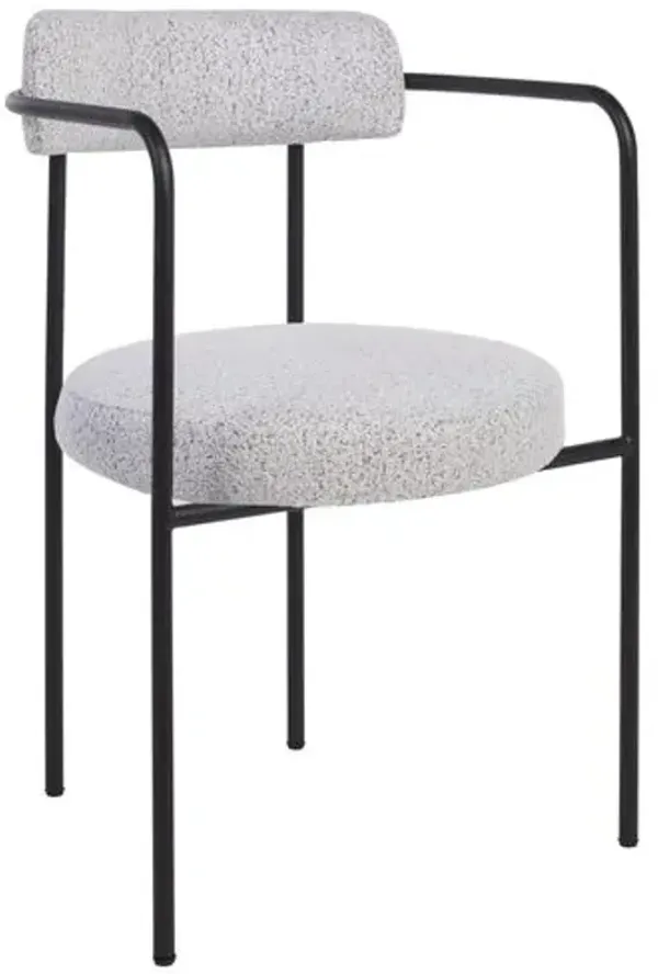 Set of 2 Mowry Boucle Dining Arm Chairs - Gray