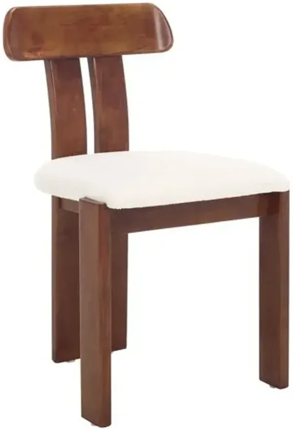 Kyren Boucle Seat Dining Side Chair - White