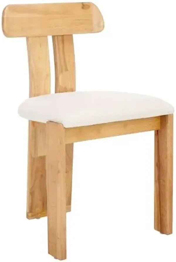 Kyren Boucle Seat Dining Side Chair - White