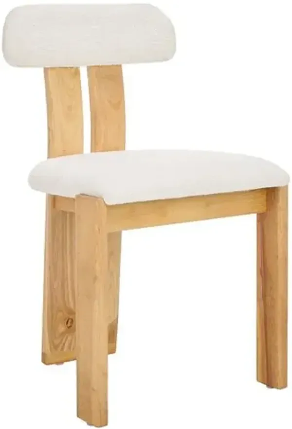 Kyren Boucle Dining Side Chair - White