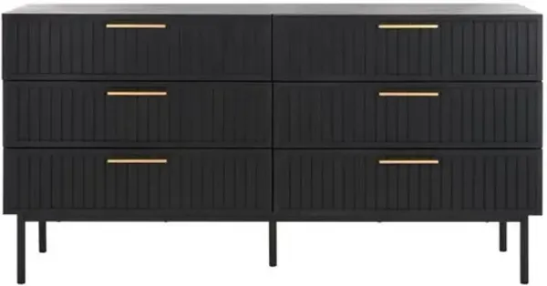 Varinae 6-Drawer Dresser - Black