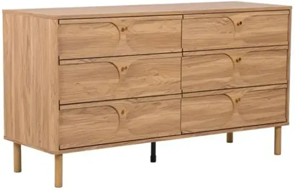 Novalyn 6-Drawer Chest - Oak - Brown