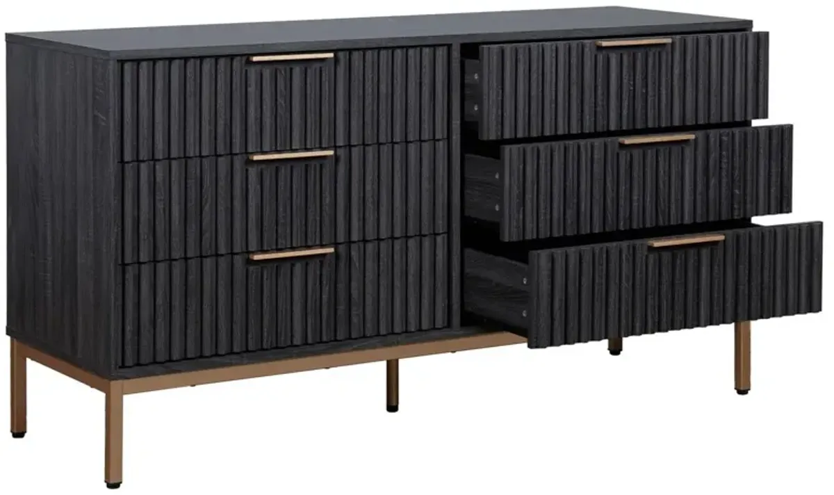 Kaliseth Fluted 6-Drawer Dresser