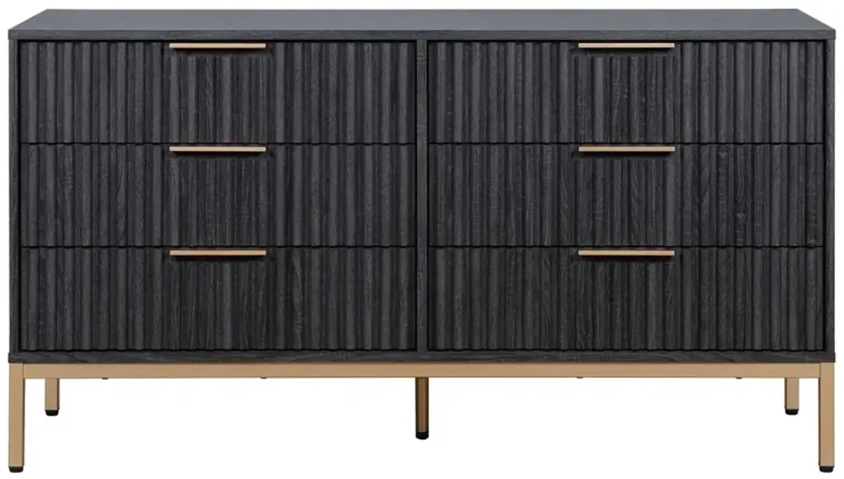 Kaliseth Fluted 6-Drawer Dresser