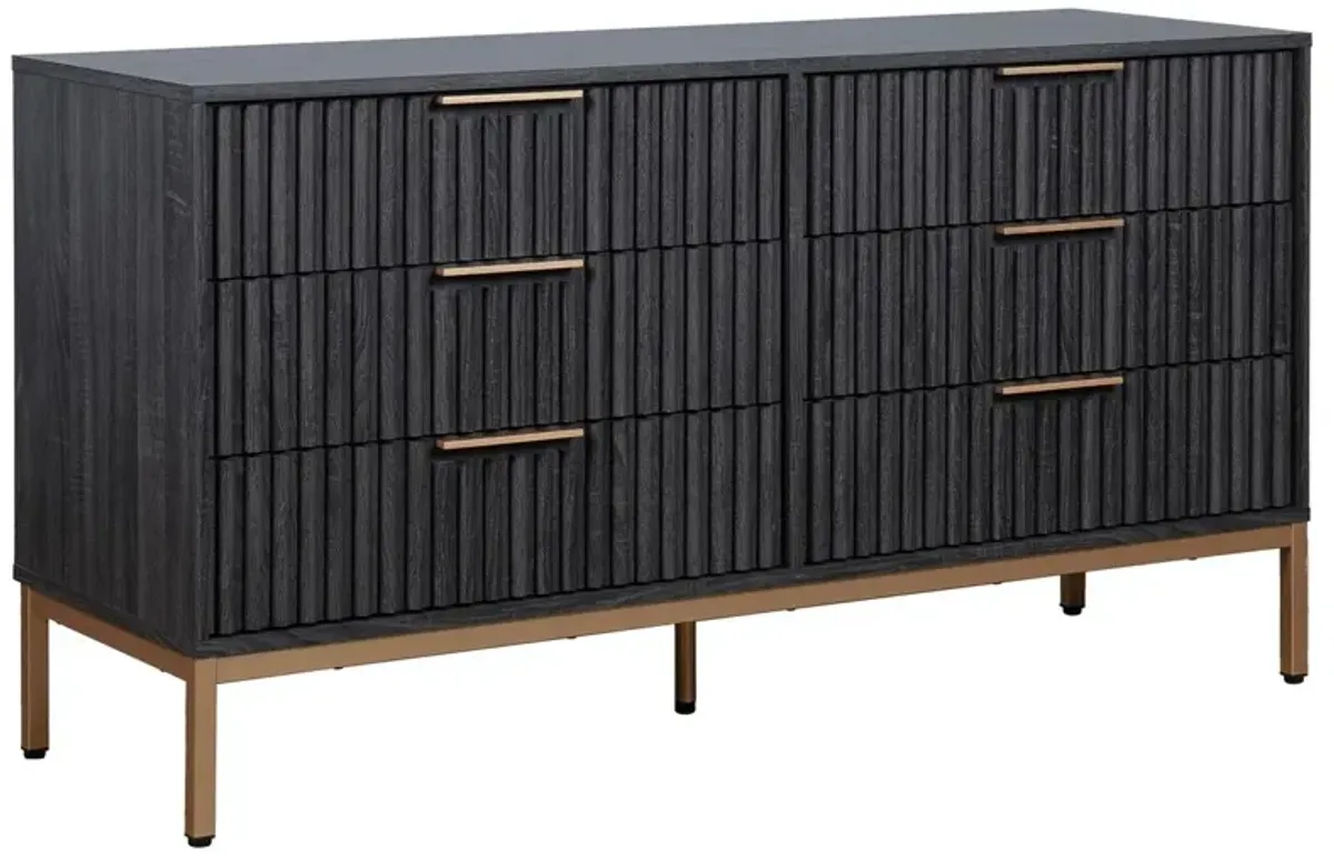 Kaliseth Fluted 6-Drawer Dresser