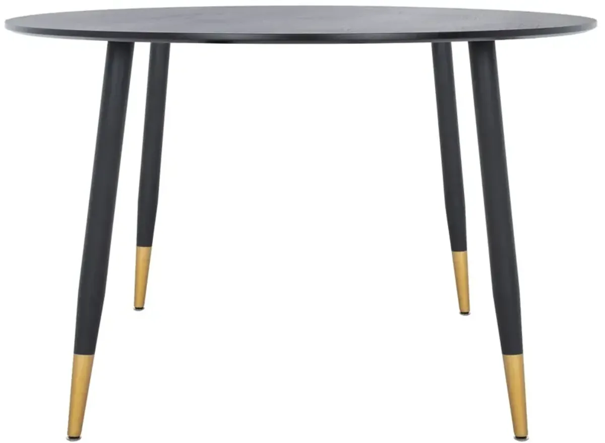 Avello 47" Round Dining Table, Black/Gold