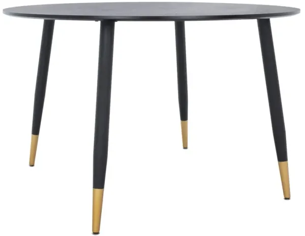 Avello 47" Round Dining Table, Black/Gold