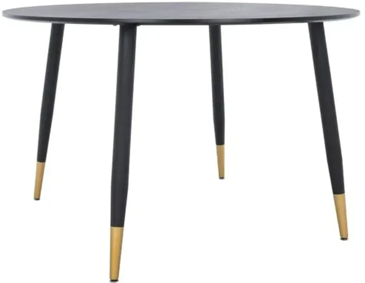 Avello 47" Round Dining Table - Black/Gold