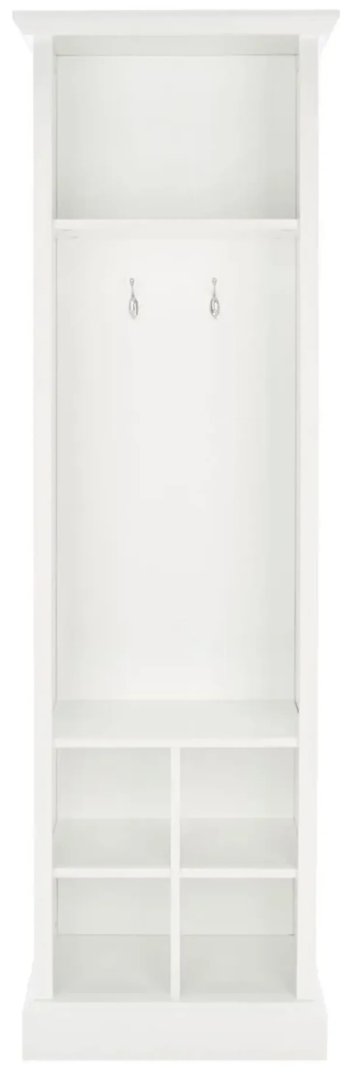 Avary 6-Shelf 2-Hook Hall Tree - White