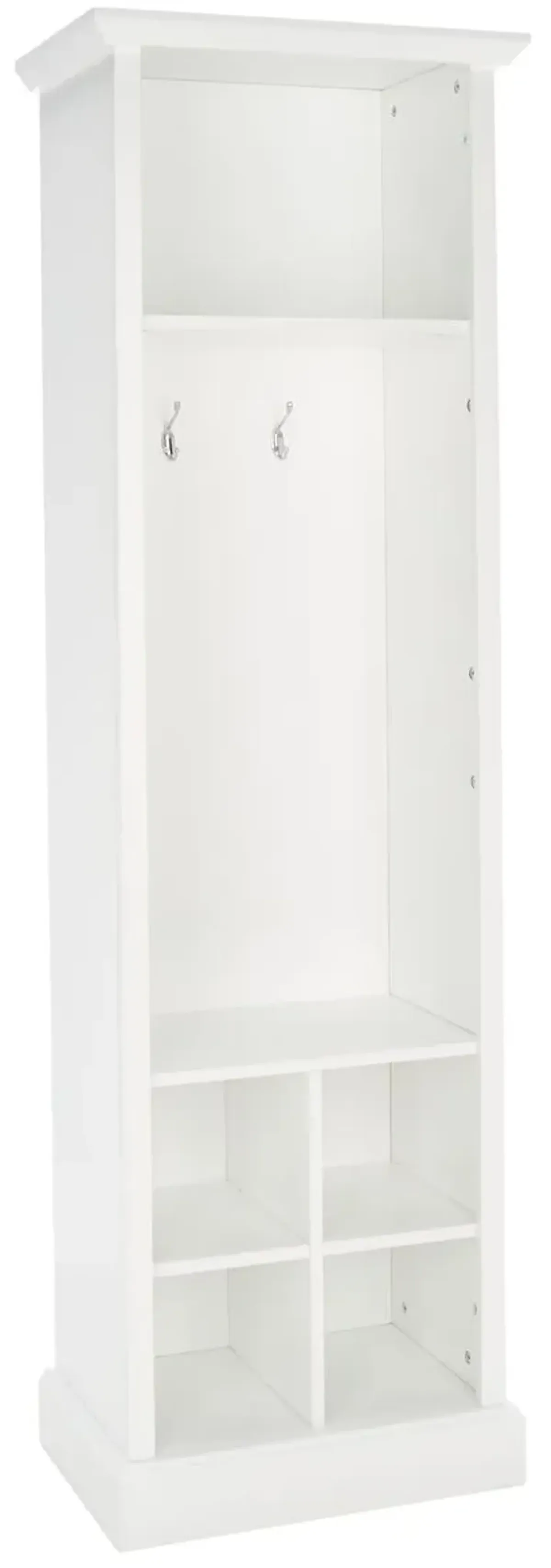 Avary 6-Shelf 2-Hook Hall Tree - White
