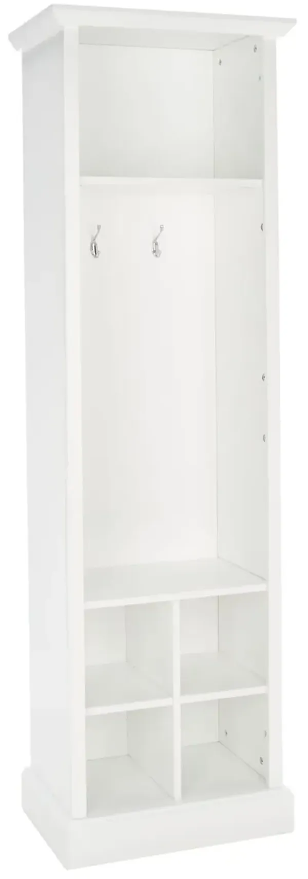 Avary 6-Shelf 2-Hook Hall Tree - White
