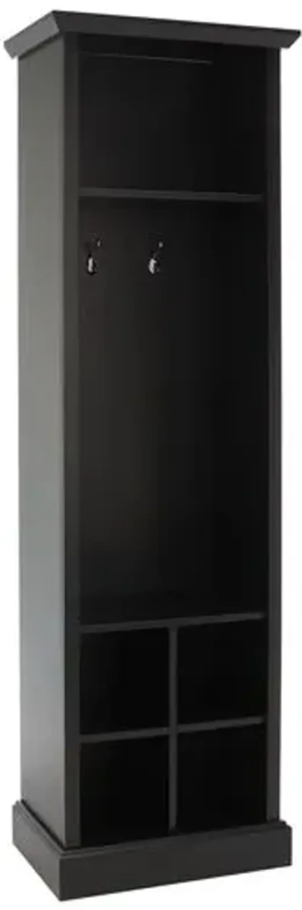 Avary 6-Shelf 2-Hook Hall Tree - Black