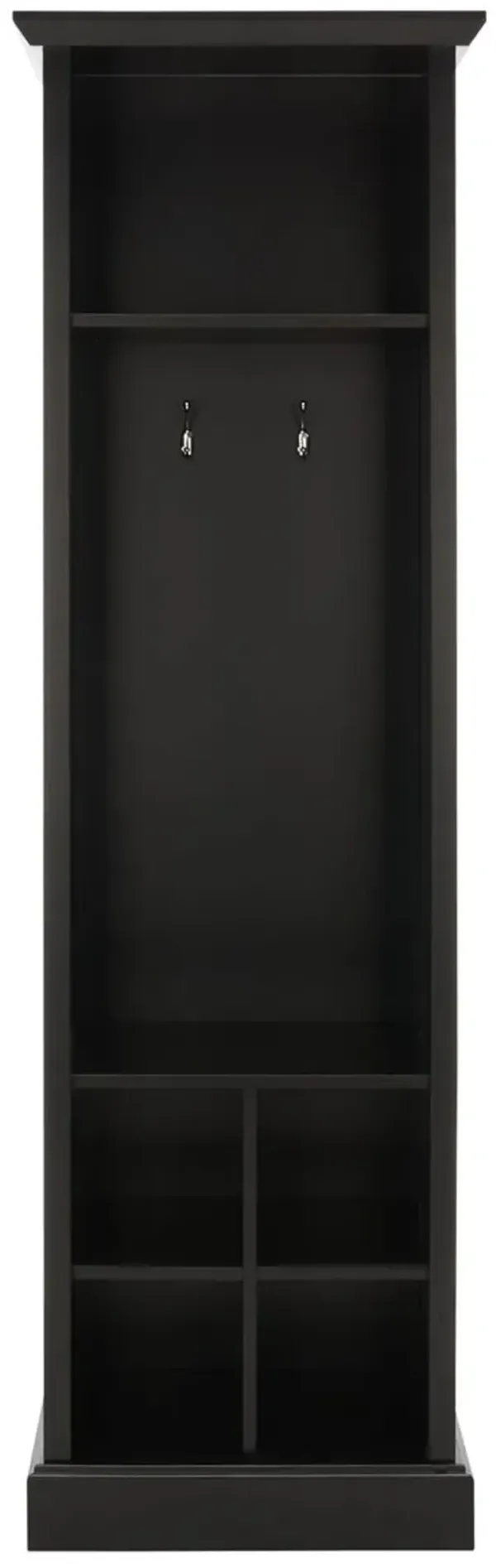 Avary 6-Shelf 2-Hook Hall Tree - Black