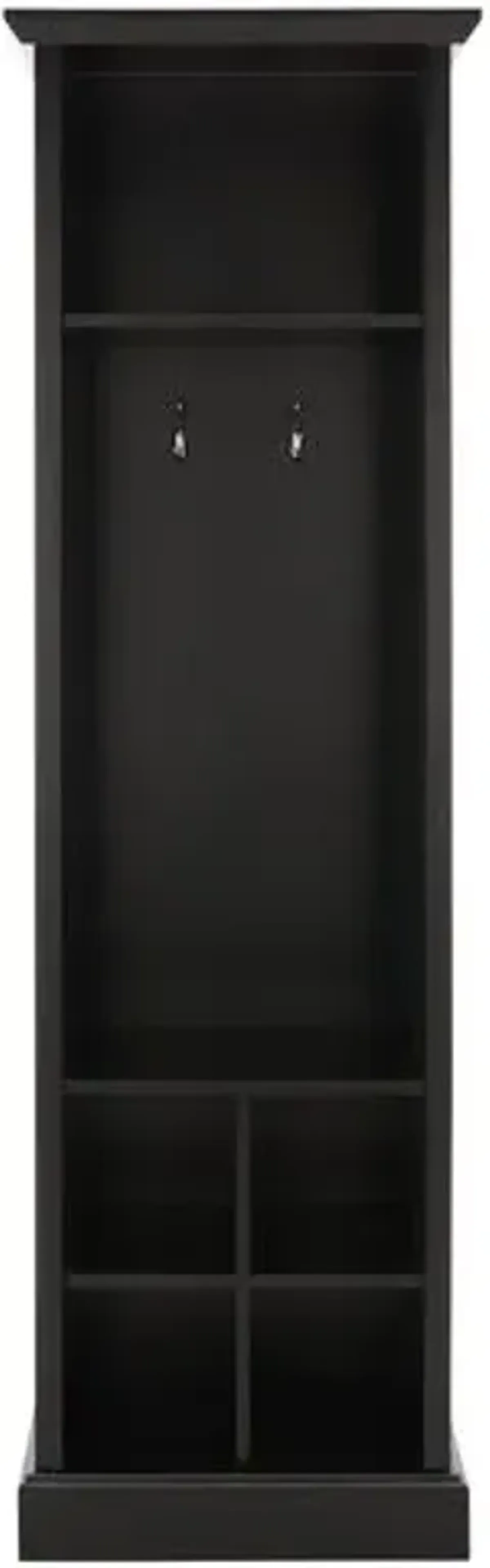 Avary 6-Shelf 2-Hook Hall Tree - Black