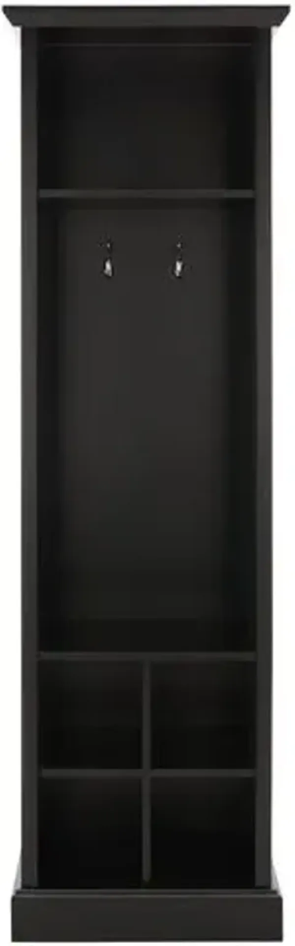 Avary 6-Shelf 2-Hook Hall Tree - Black