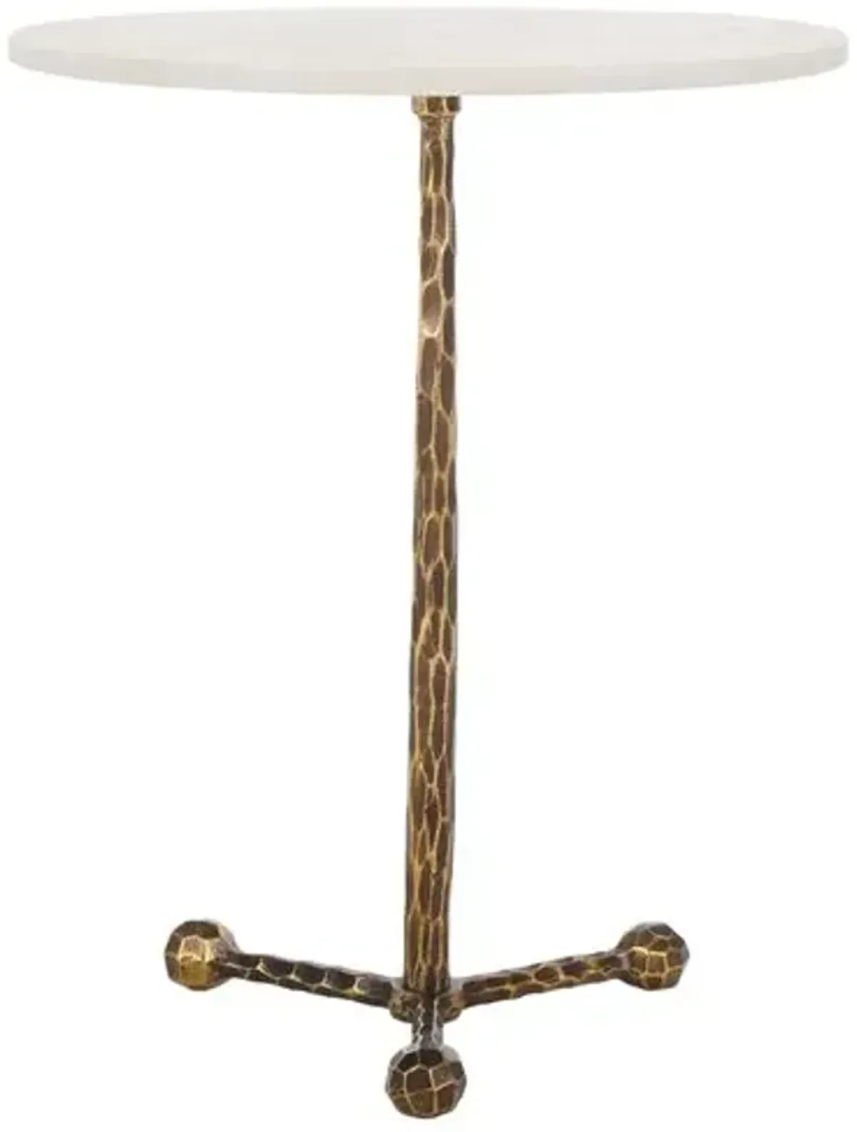 Serenae Round Accent Table - White/Antique Brass - 23Hx18Wx18D in