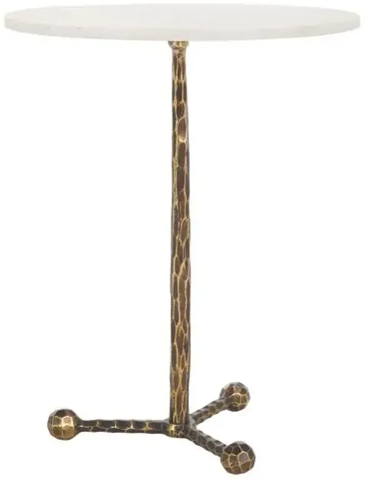 Serenae Round Accent Table - White/Antique Brass - 23Hx18Wx18D in