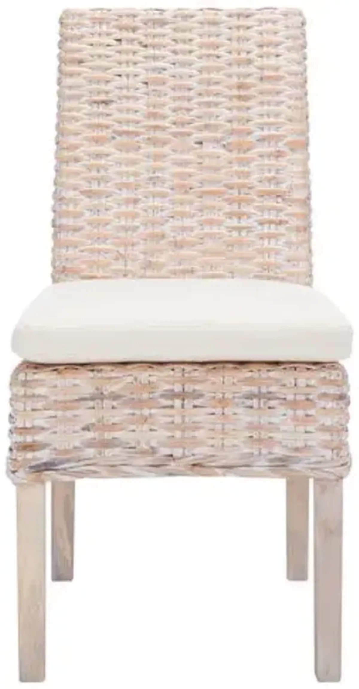 Set of 2 Jenine Rattan Side Chairs with Cushion - Whitewash